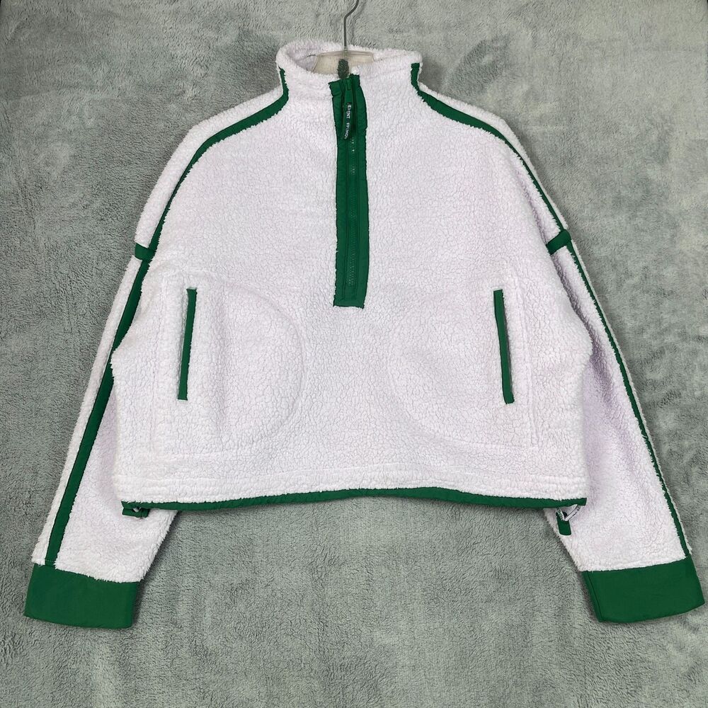 Free People Movement Mountain High Womens S Pullover Half Zip Sherpa Fleece Crop